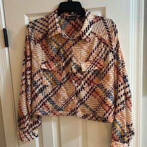 New York & Company Women's Geometric Blouse - Multicolor